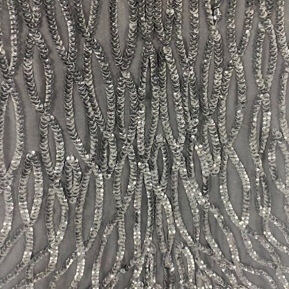 Lawrence Kazar Vintage 80's Black Silk Sequin Dress Women's Medium. - Picture 5 of 14